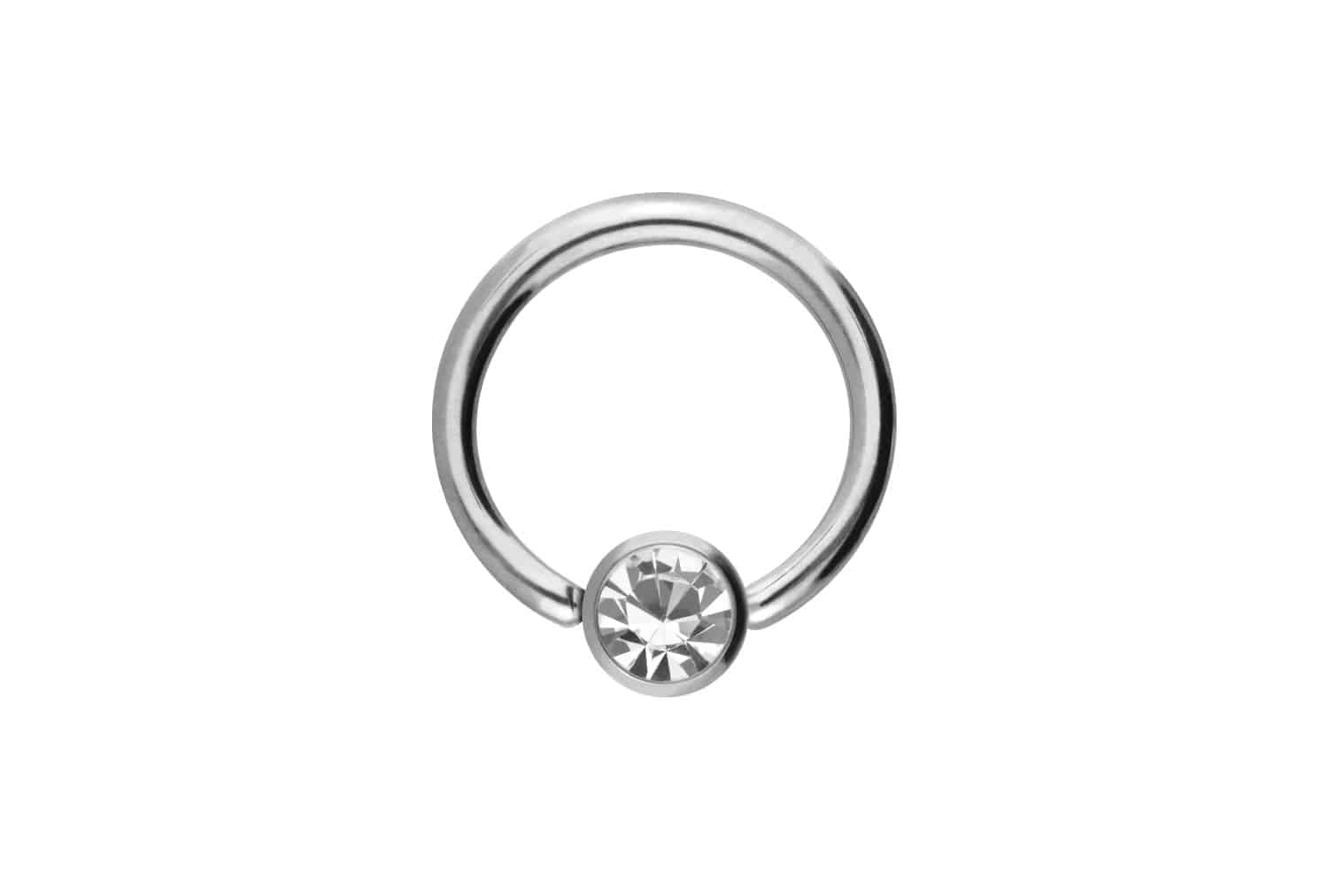 Chirurgenstahl Klemmkugelring Piercing DISC + KRISTALL